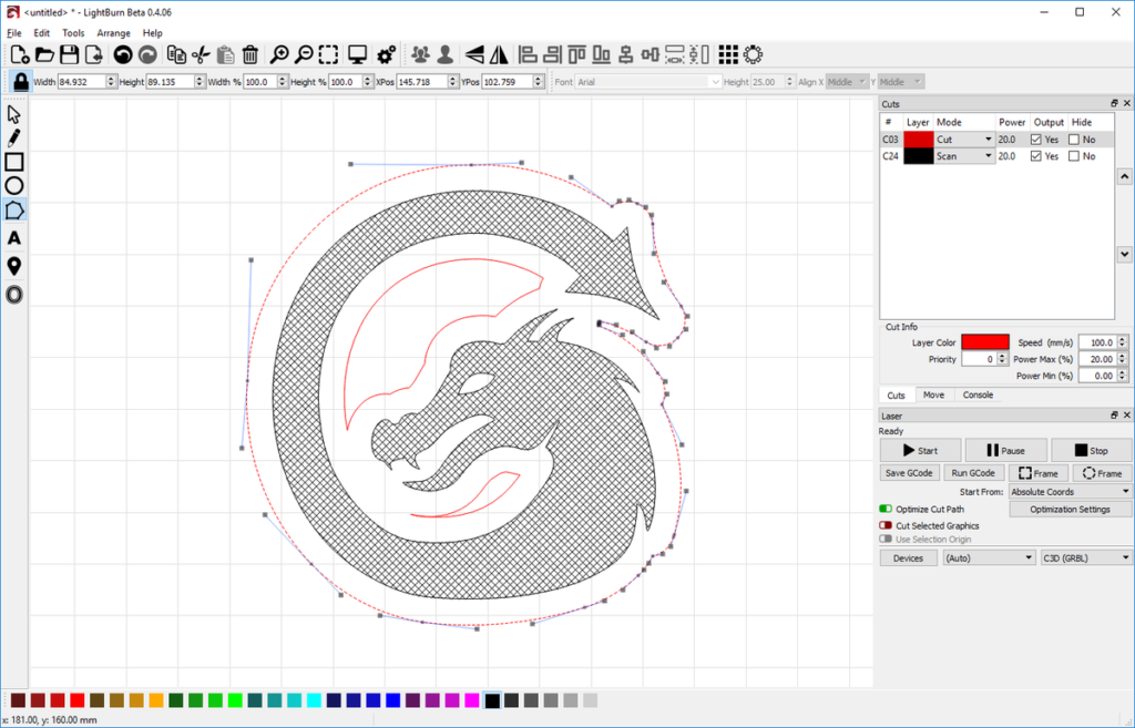 60 watt CO2 Laser Cutter render 1