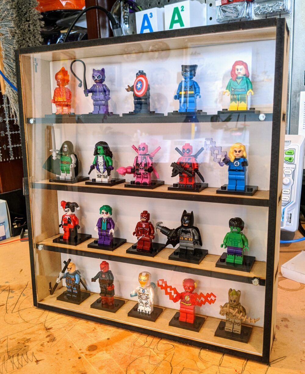 homemade lego minifigure display case